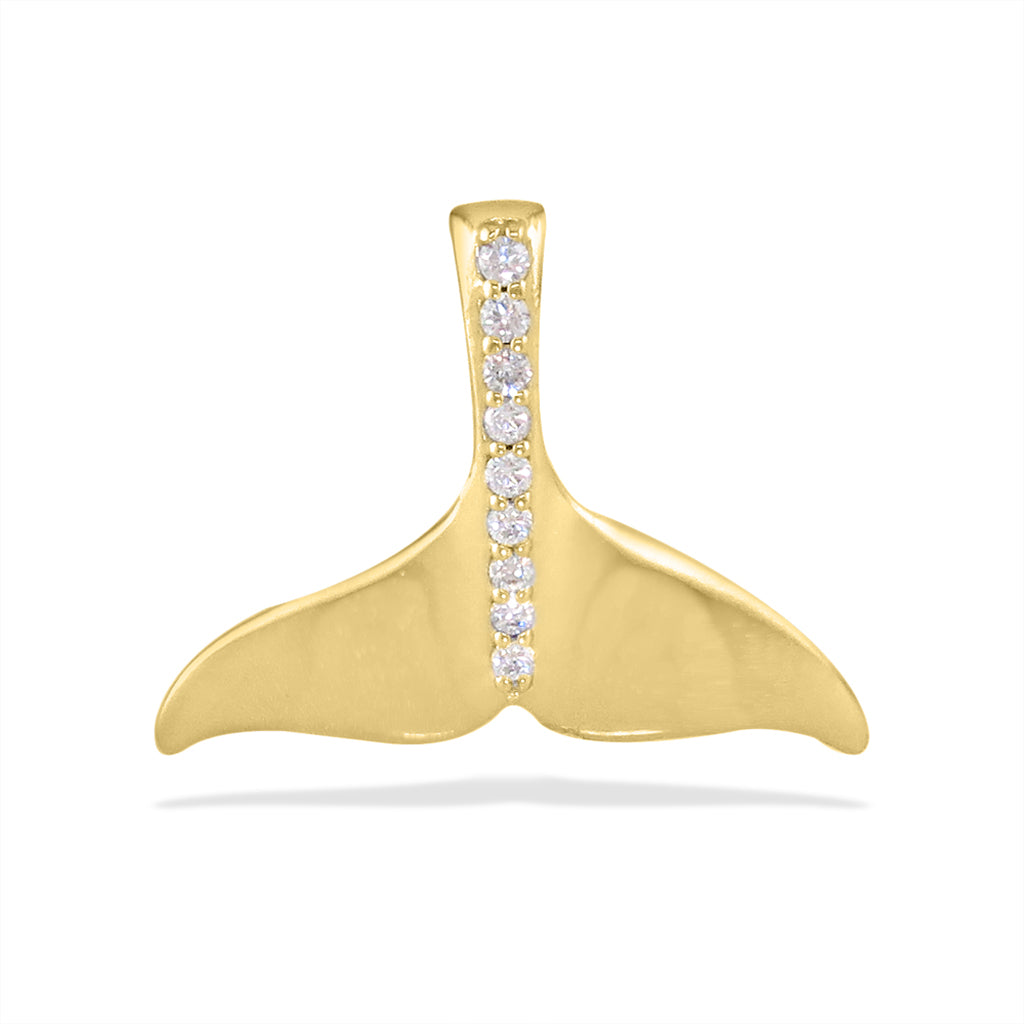 11286 - 14K Yellow Gold - Whale Tail Pendant