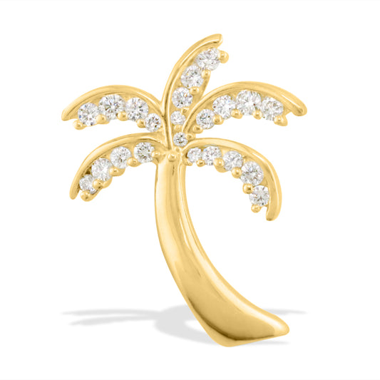 13169 - 14K Yellow Gold - Palm Tree Pendant