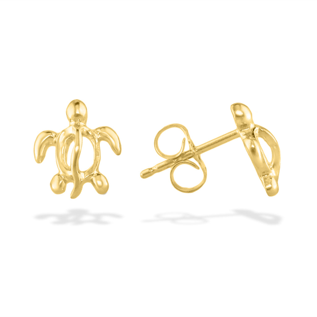 14602 - 14K Yellow Gold - Honu Stud Earrings