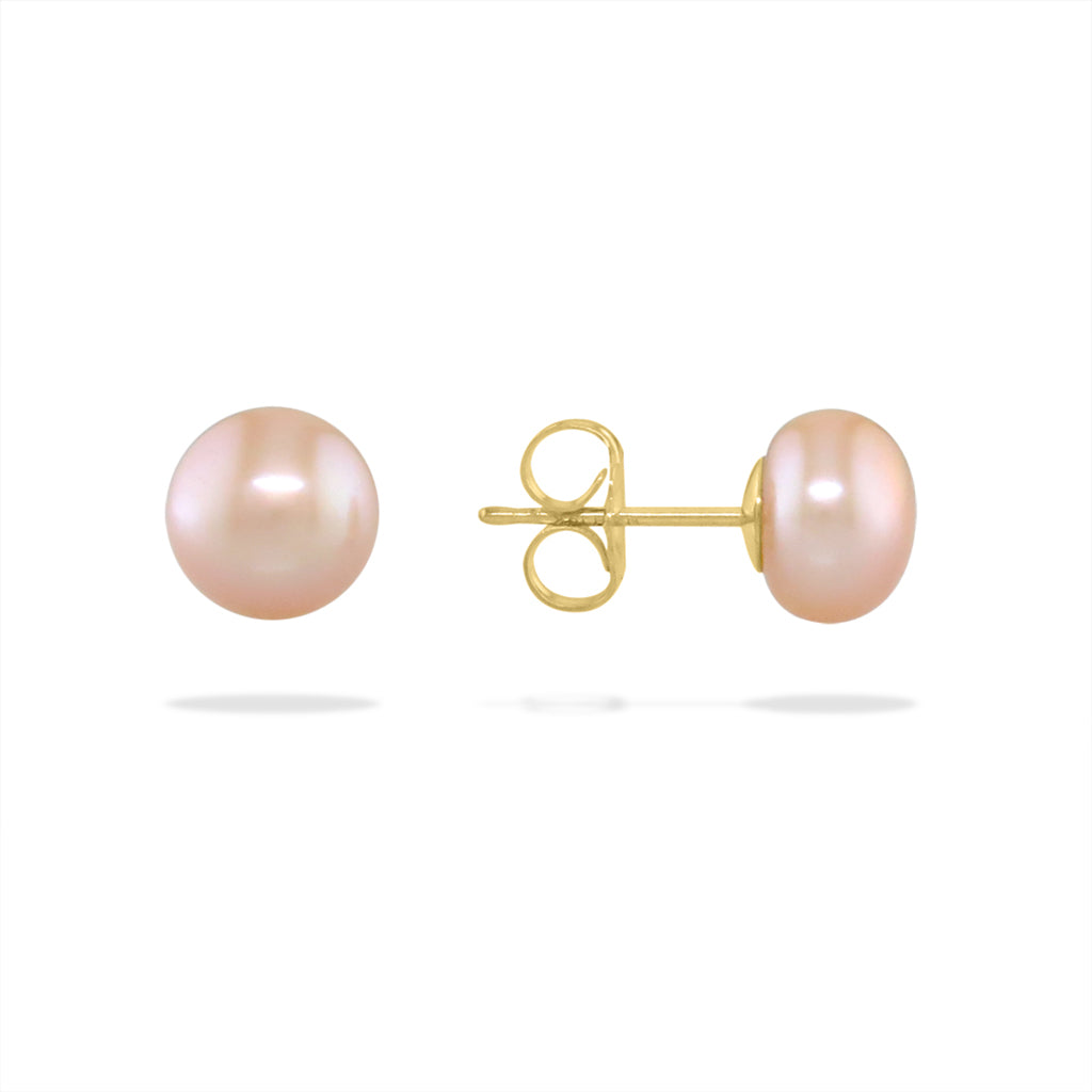 14493 - 14K Yellow Gold - Multi-Color Freshwater Pearl Stud Earrings