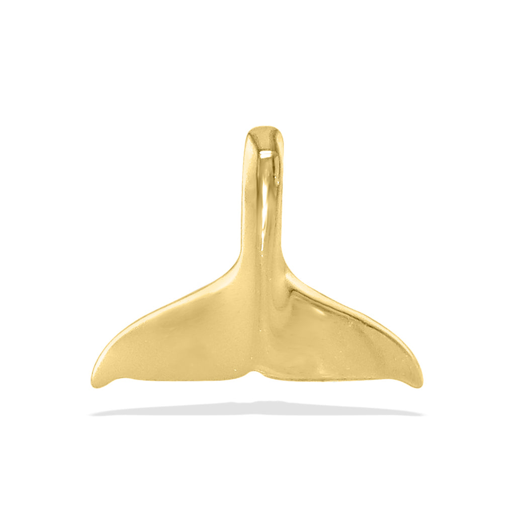 14913 - 14K Yellow Gold - Whale Tail Pendant