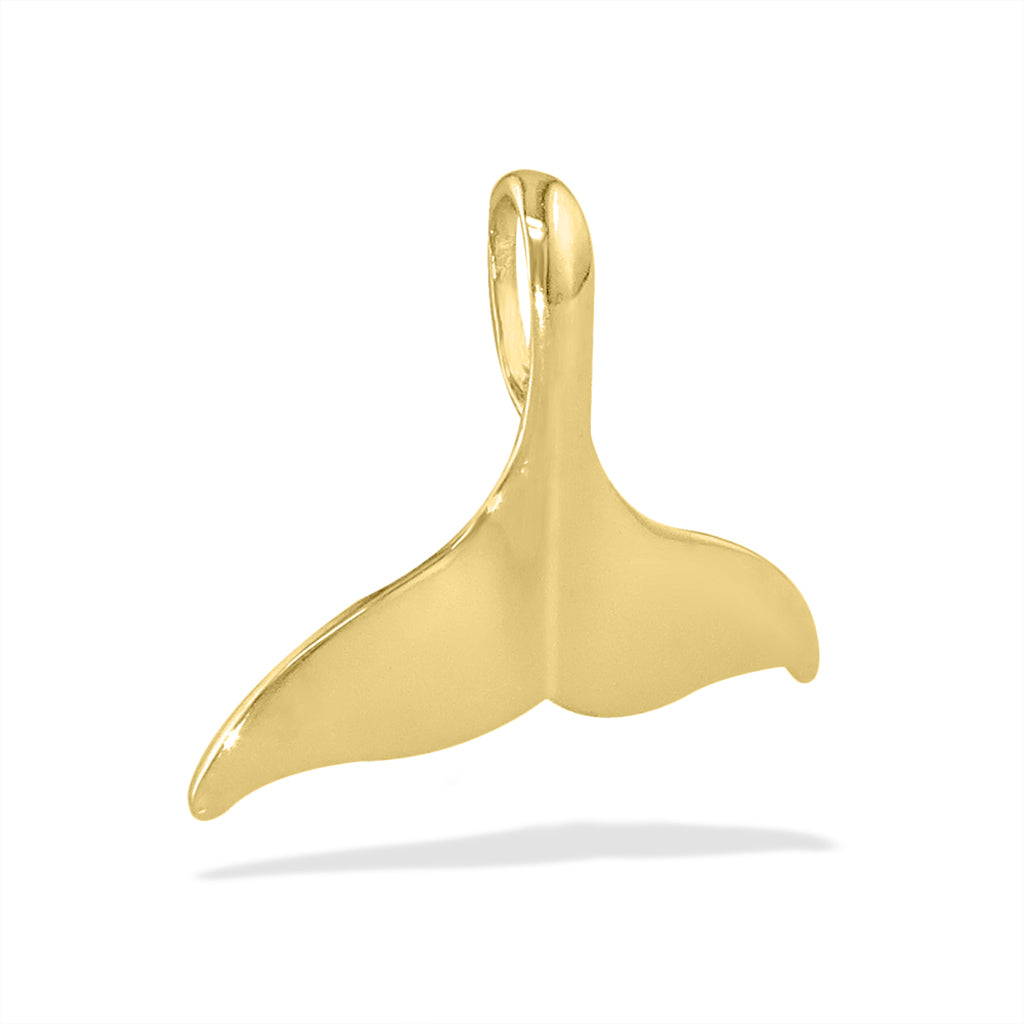 14921 - 14K Yellow Gold - Whale Tail Pendant