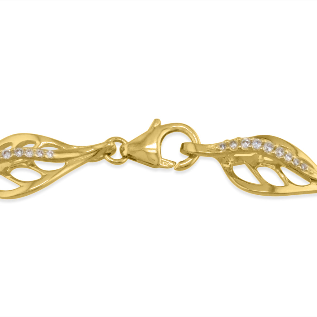 19236 - 14K Yellow Gold - Maile Leaf Bracelet