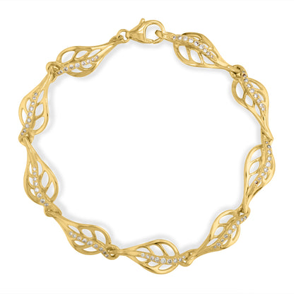 19236 - 14K Yellow Gold - Maile Leaf Bracelet