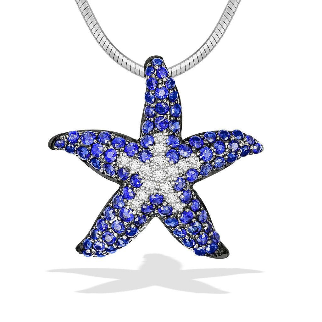 19424 - 14K White Gold - Starfish Pendant
