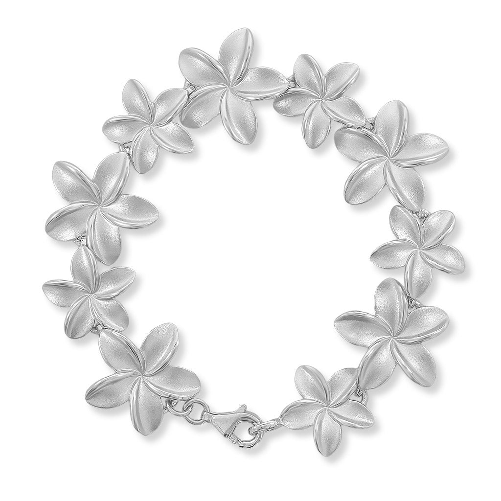 40530 - Sterling Silver - Plumeria Bouquet Bracelet