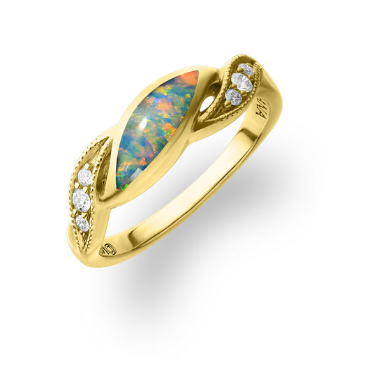 768791 - 14K Yellow Gold - Kabana Opal Ring