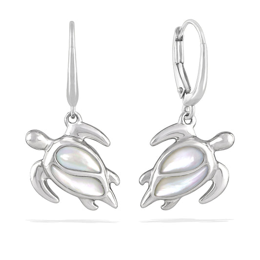 41563 - Sterling Silver - Honu Leverback Earrings
