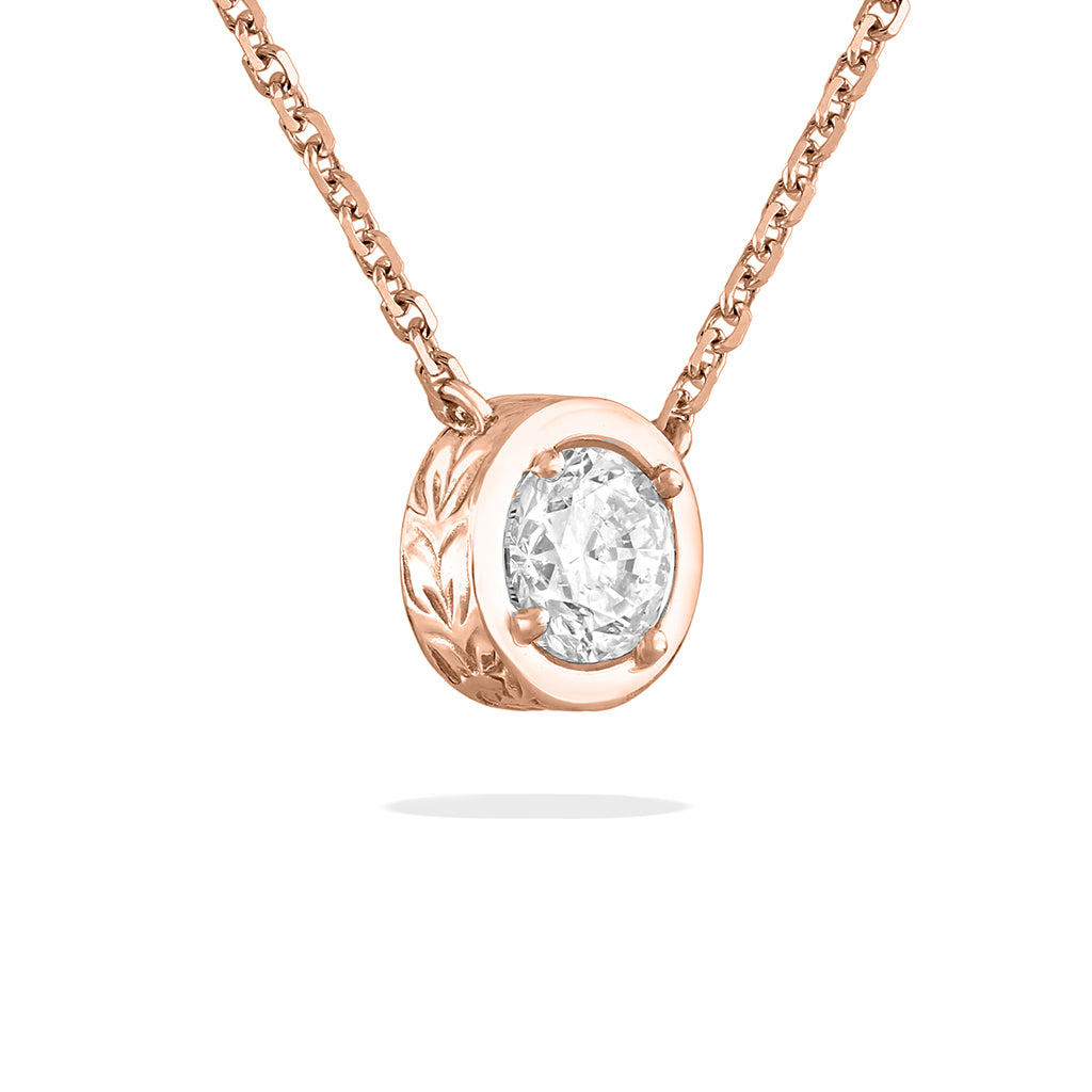 41955 - 14K Rose Gold - Maile Scroll Necklace