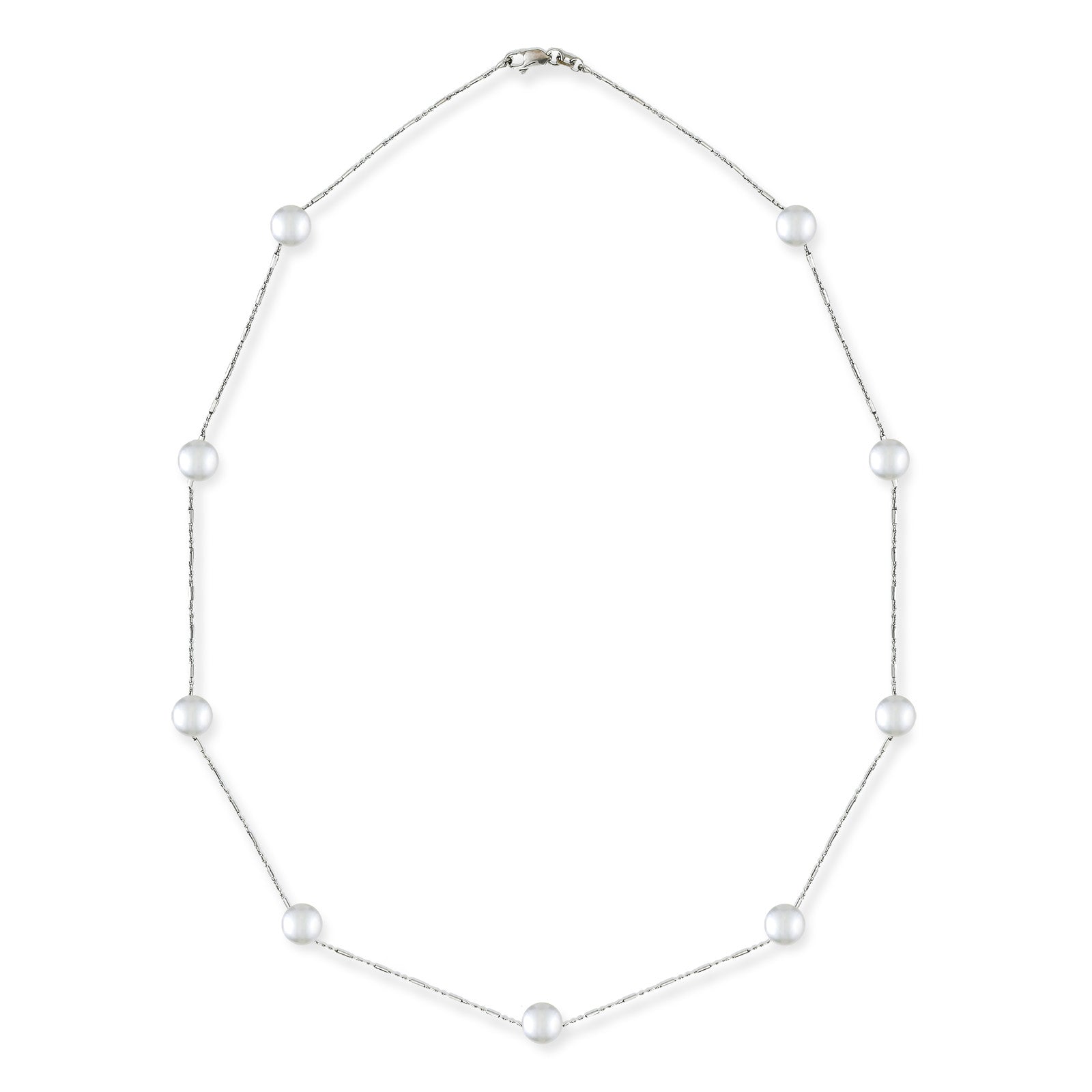 41968 - 14K White Gold - White Akoya Pearl Necklace