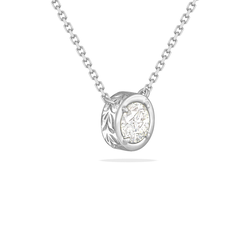 43094 - 14K White Gold - Maile Scroll Necklace