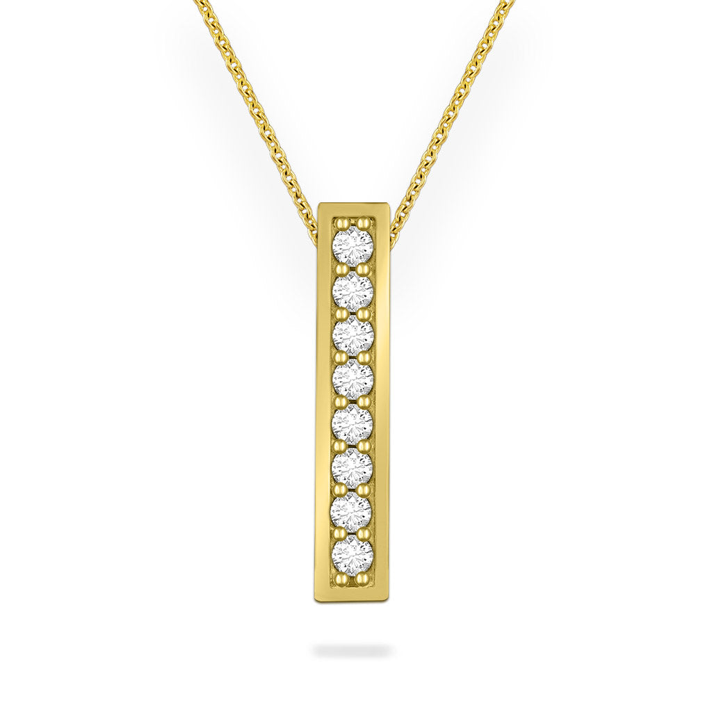 40932 - 14K Yellow Gold - Maile Scroll Diamond Necklace