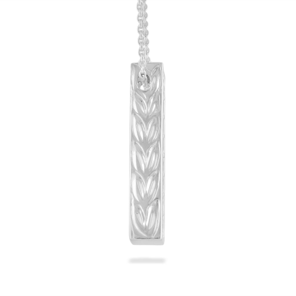 40933 - 14K White Gold - Maile Scroll Diamond Necklace