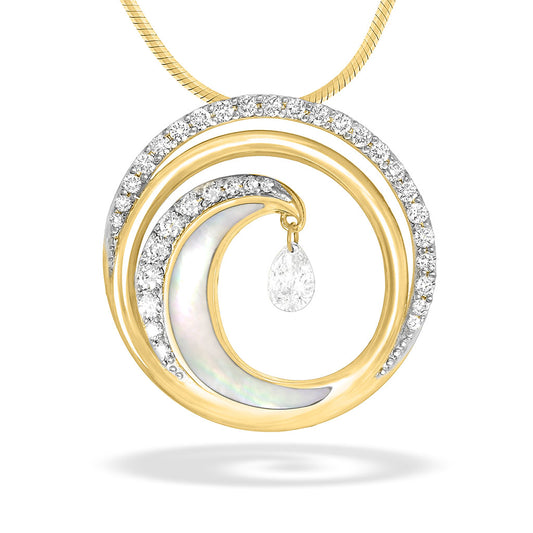 40820 - 14K Yellow Gold - Ultimate Wave Shimmer Pendant