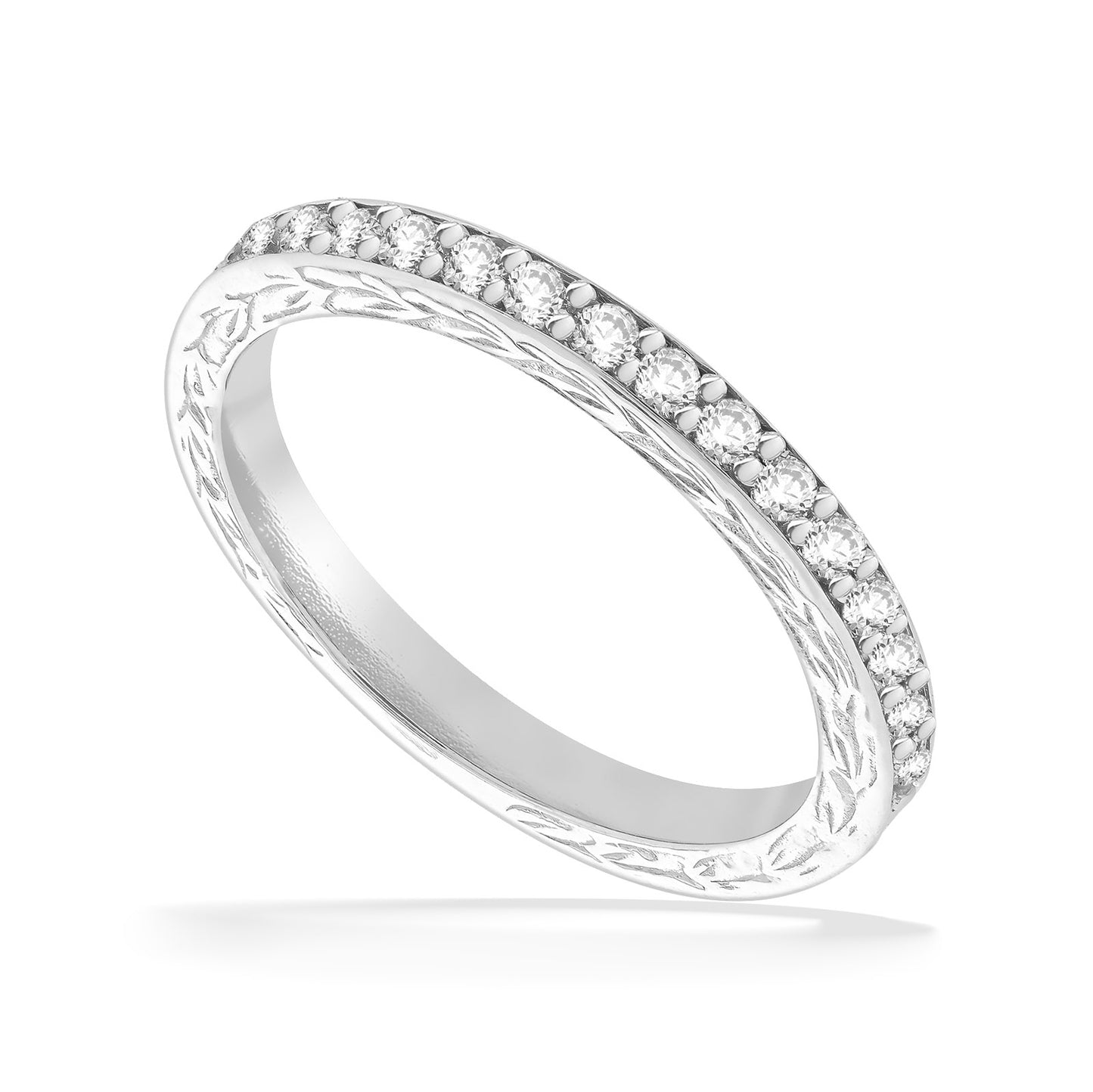 40783 - 14K White Gold - Maile Scroll Ring