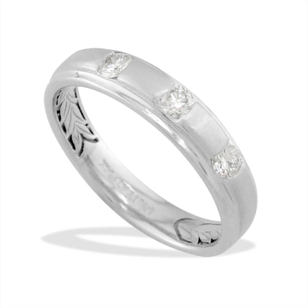 40789 - 14K White Gold - Maile Leaf Ring