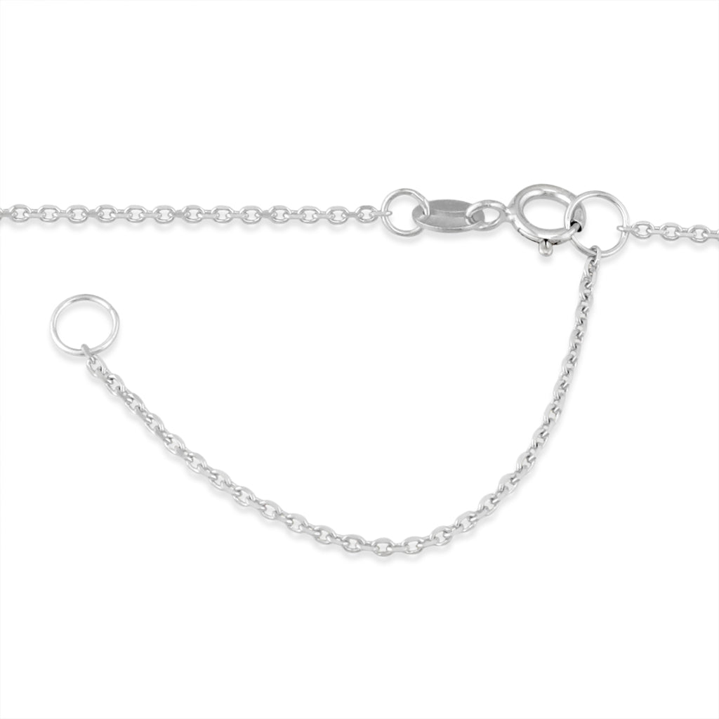 41055 - 14K White Gold - Maile Scroll Bar Necklace