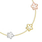 41591 - 14K Rose Gold, 14K White Gold and 14K Yellow Gold - Tri-Color Floating Plumeria Bracelet
