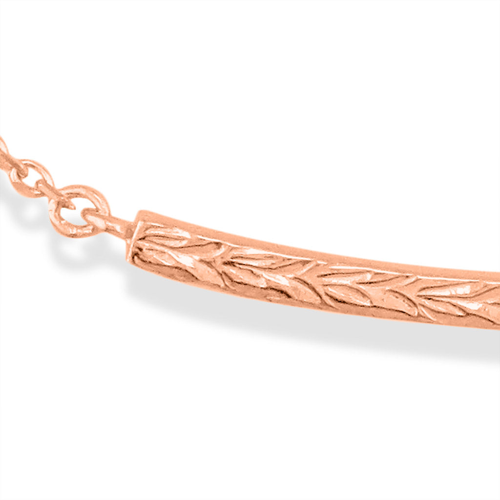 40441 - 14K Rose Gold - Maile Scroll Bar Bracelet