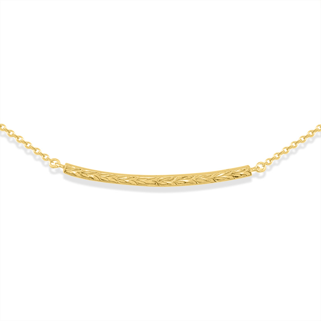 40439 - 14K Yellow Gold - Maile Scroll Bar Bracelet