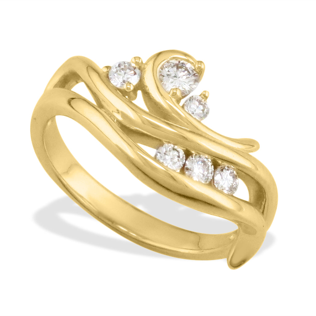 40549 - 14K Yellow Gold - Waterfall Ring