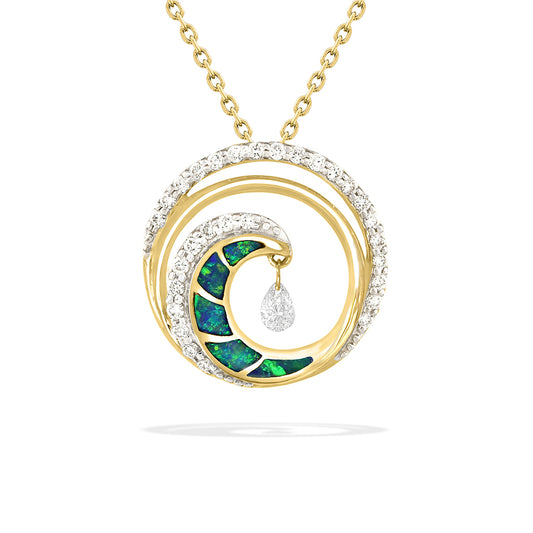 41697 - 14K Yellow Gold - Ultimate Wave Shimmer Pendant