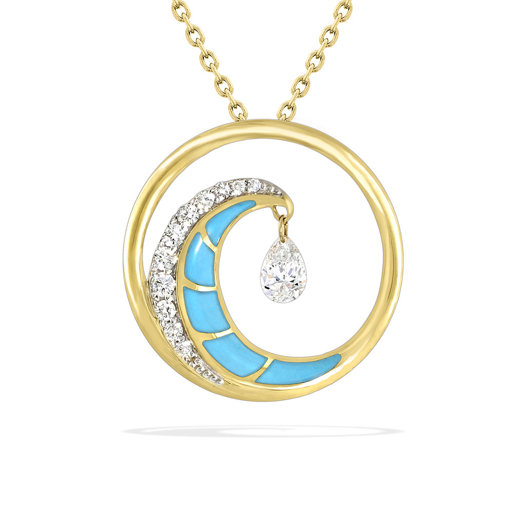 43043 - 14K Yellow Gold - Wave Shimmer Pendant