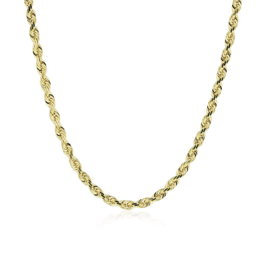 770330 - 14K Yellow Gold - 22" Solid Diamond Cut Rope Chain, 3.8mm