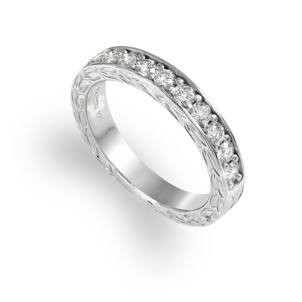 43157 - 14K White Gold - Maile Scroll Ring