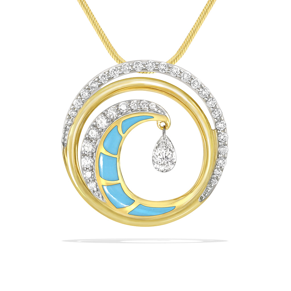 43042 - 14K Yellow Gold - Ultimate Wave Shimmer Pendant