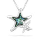 43428 - 14K White Gold - Double Starfish Pendant