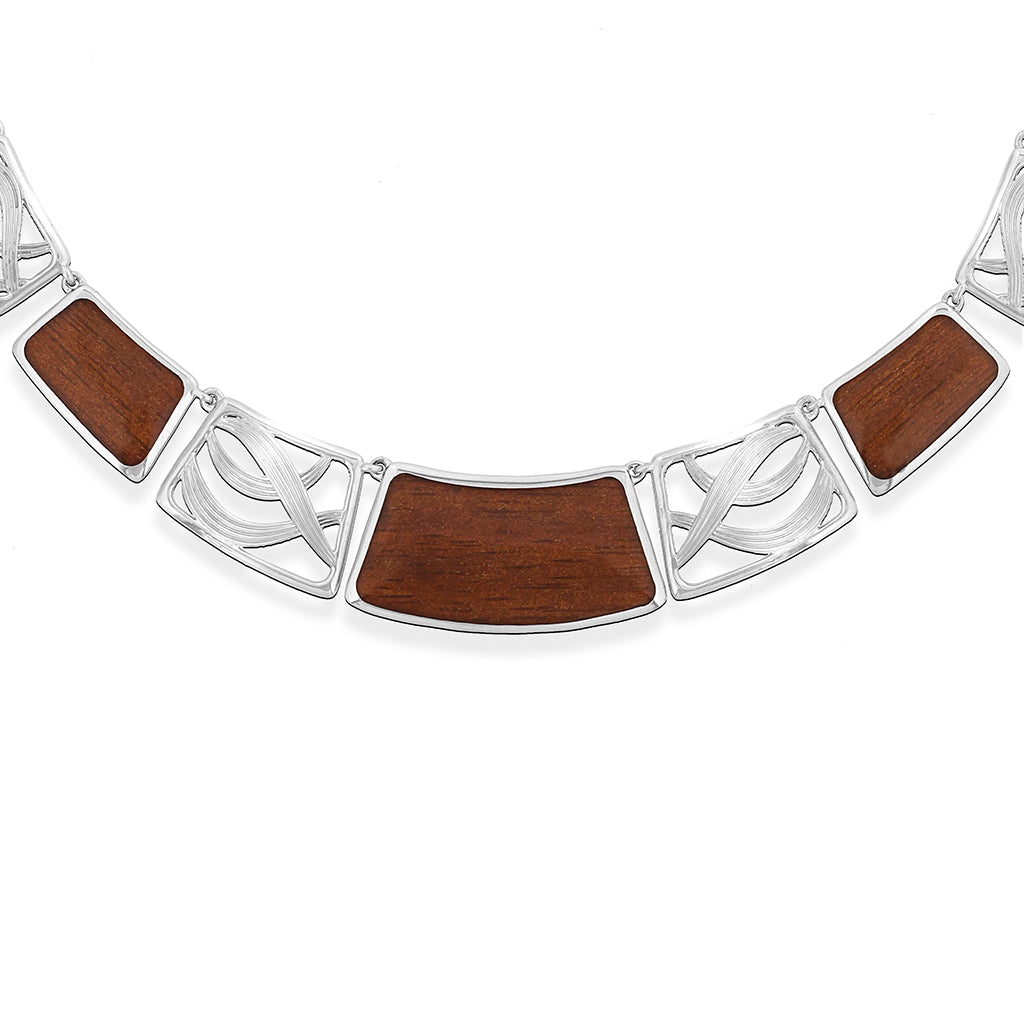 770948 - Sterling Silver - Koa Leaf Link Necklace