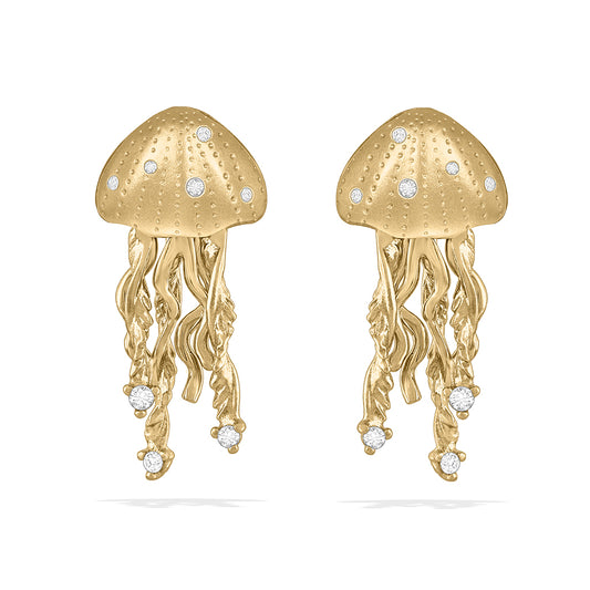 43305 - 14K Yellow Gold - Jellyfish Stud Earrings