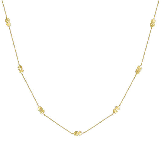 43789 - 14K Yellow Gold - Pineapple Adjustable Necklace