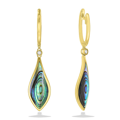 889517 - 14K Yellow Gold - Frederic Sage Venus Drop Huggie Earrings