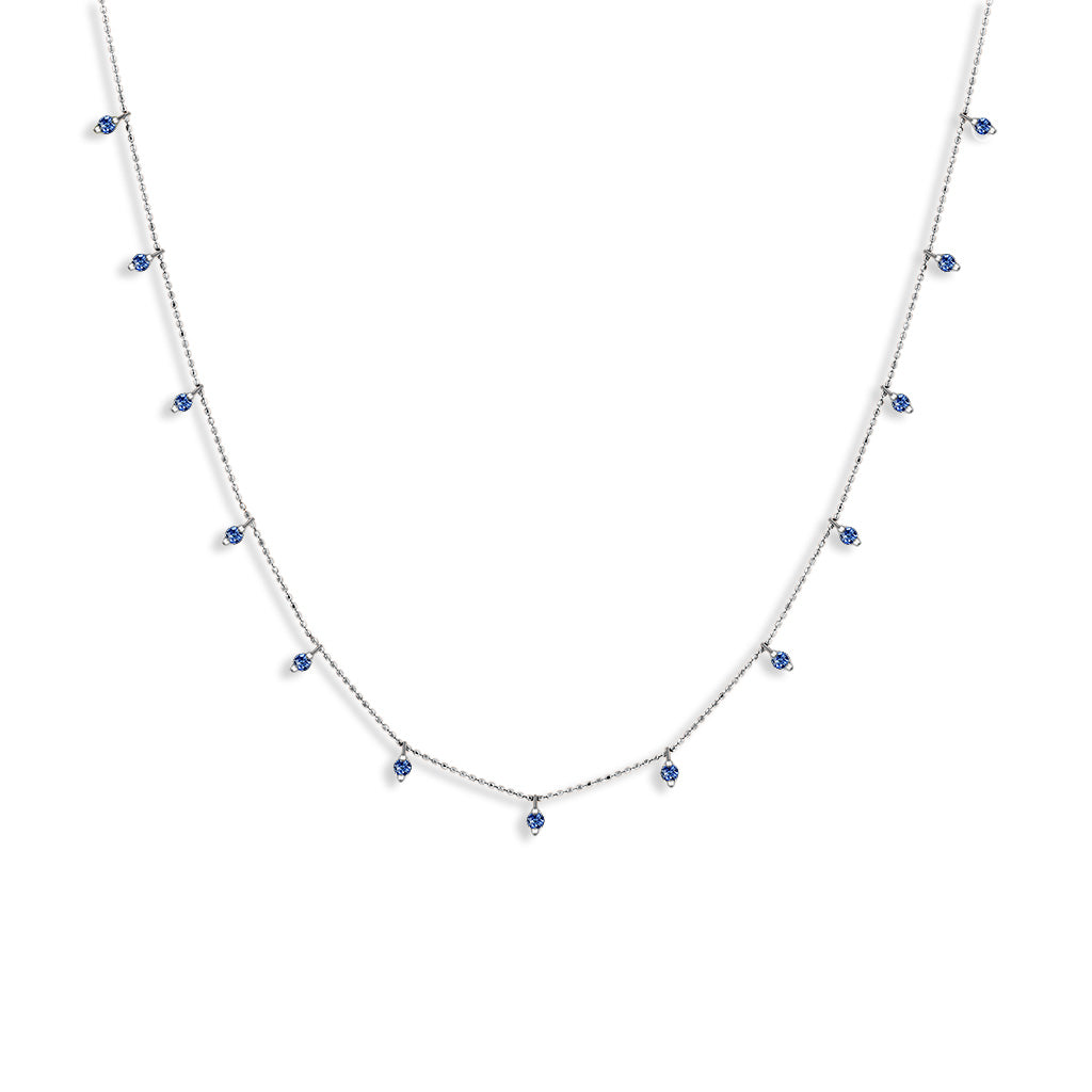 772094 - 14K White Gold - Sapphire Necklace