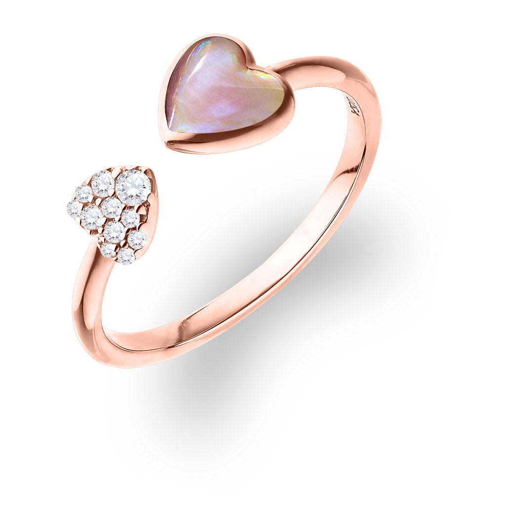 772074 - 14K Rose Gold - Kabana Double Heart Ring