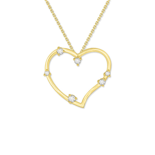44030 - 14K Yellow Gold - Diamond Heart Pendant