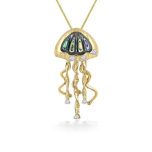 44220 - 14K Yellow Gold - Jellyfish Pendant
