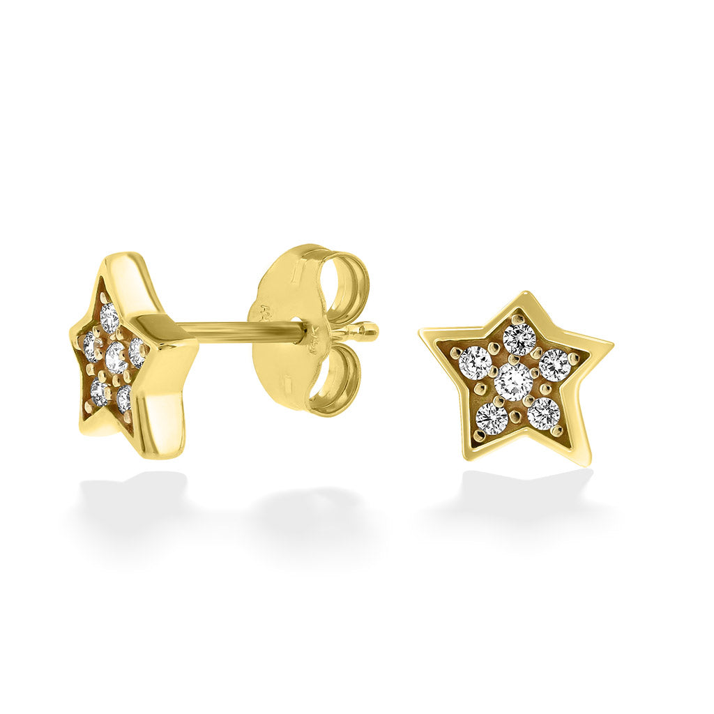 44292 - 14K Yellow Gold - Star Stud Earrings