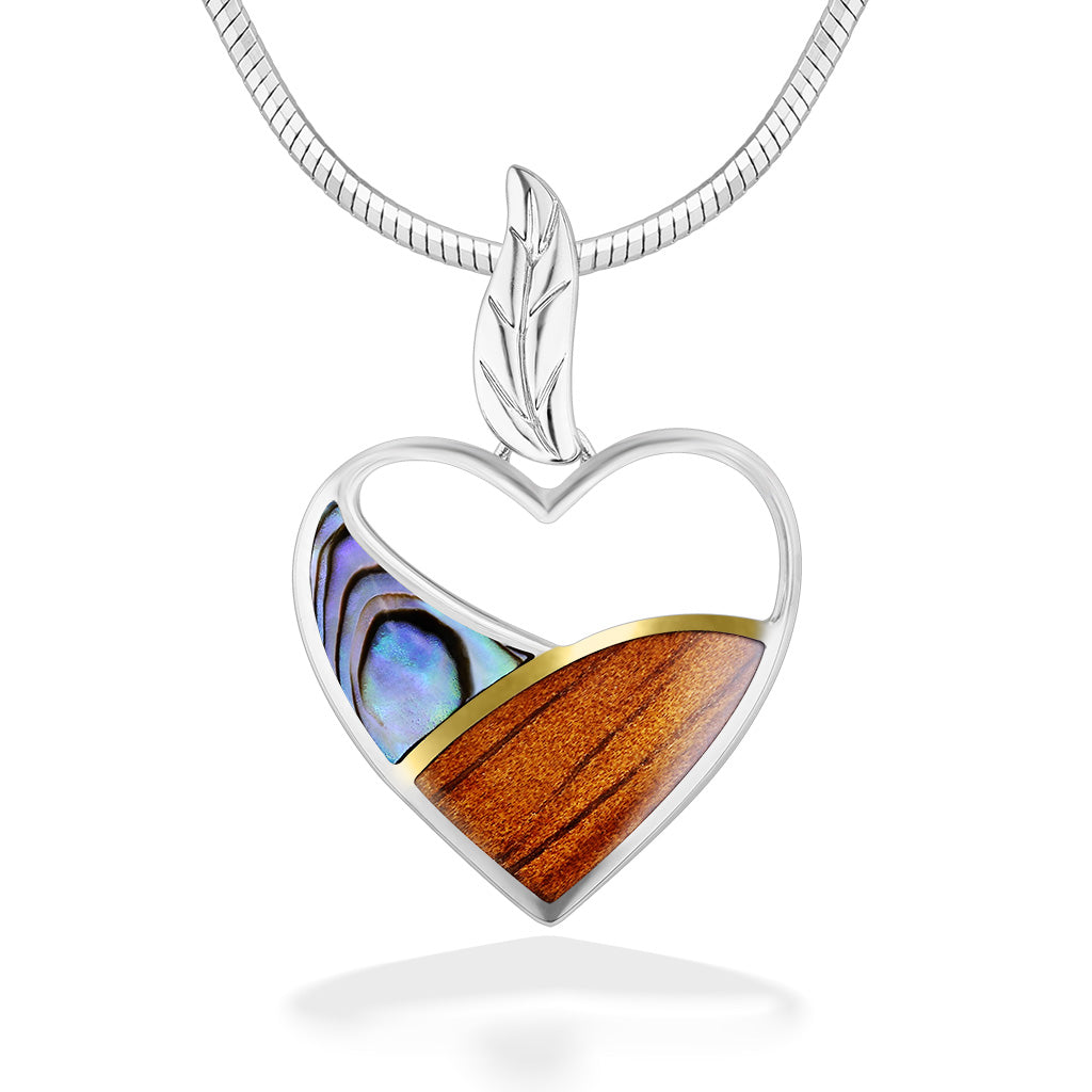 44339 - 18K Yellow Gold and Sterling Silver - Heart Pendant