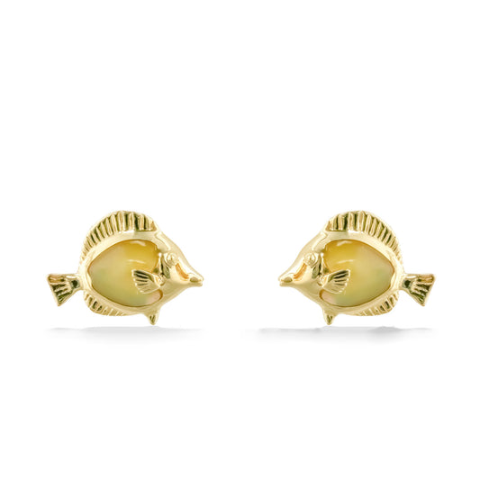 44348 - 14K Yellow Gold - Tang Fish Stud Earrings