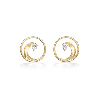 44344 - 14K Yellow Gold - Na Keiki (Children's) Wave Earrings
