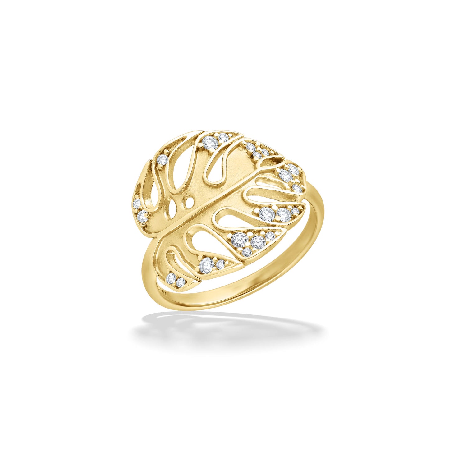 44400 - 14K Yellow Gold - Diamond Monstera Ring
