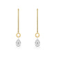 44406 - 14K Yellow Gold - Shimmer Diamond Leverback Earrings