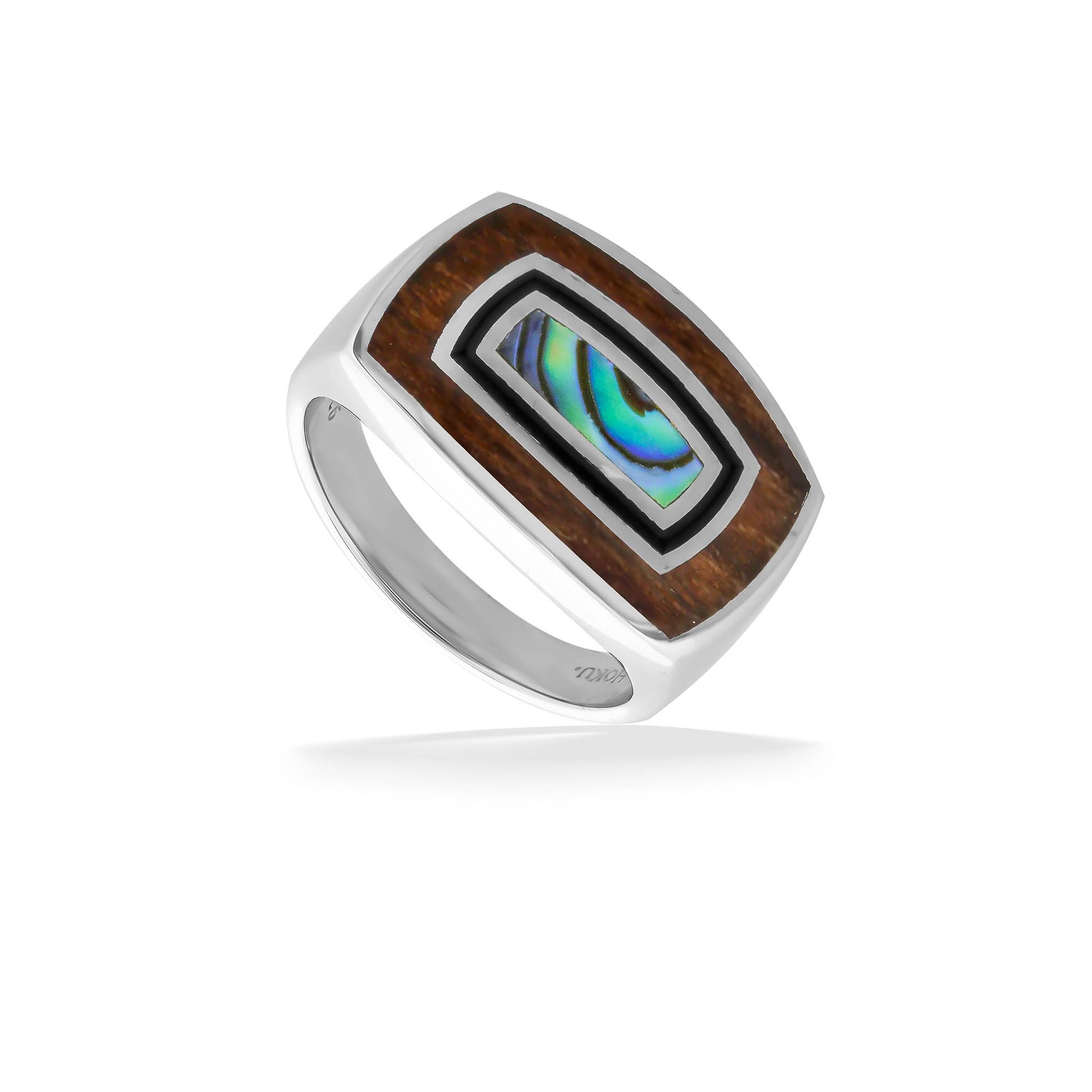 772873 - Sterling Silver - Inlay and Enamel Ring