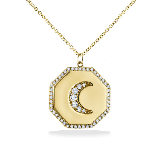773025 - 14K Yellow Gold - Effy Moon Medallion Pendant