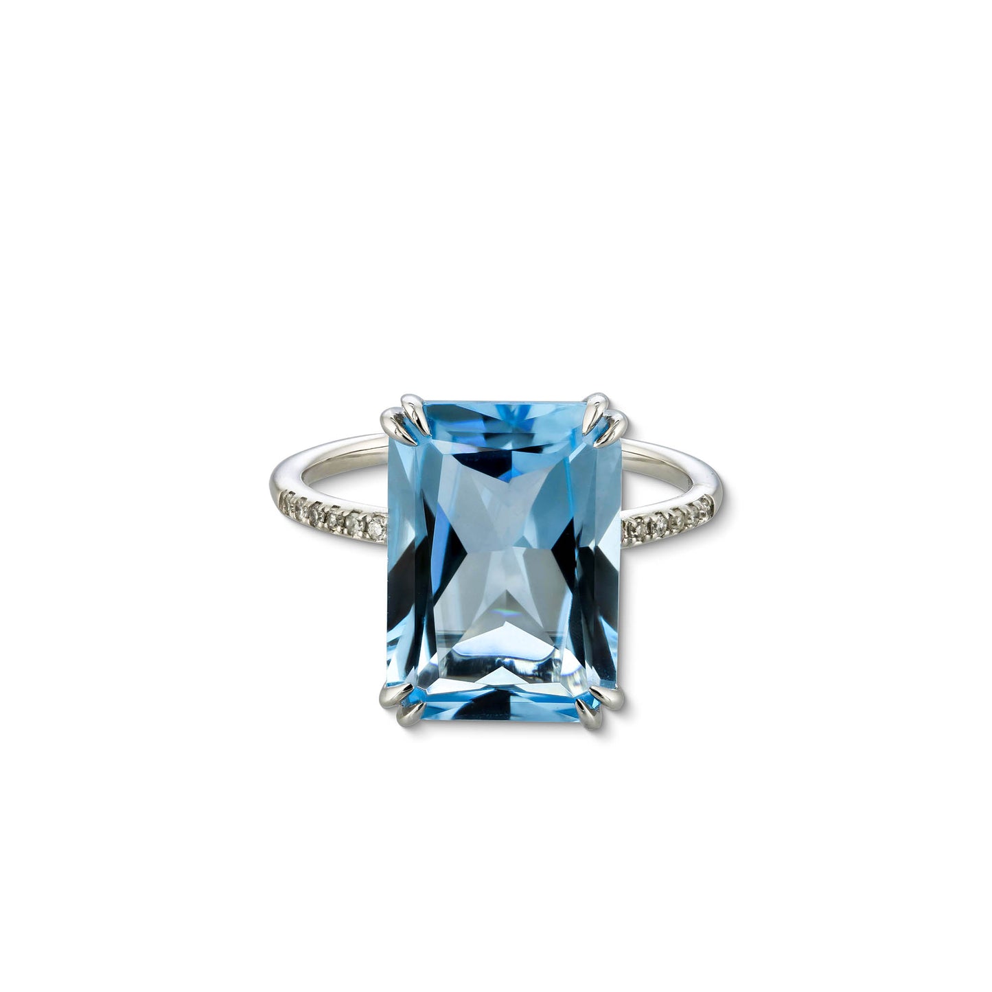 891016 - 14K White Gold - Effy Blue Topaz Ring