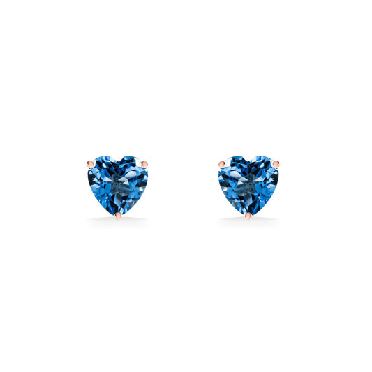 891064 - 14K Rose Gold - Effy London Blue Topaz Heart Stud Earrings