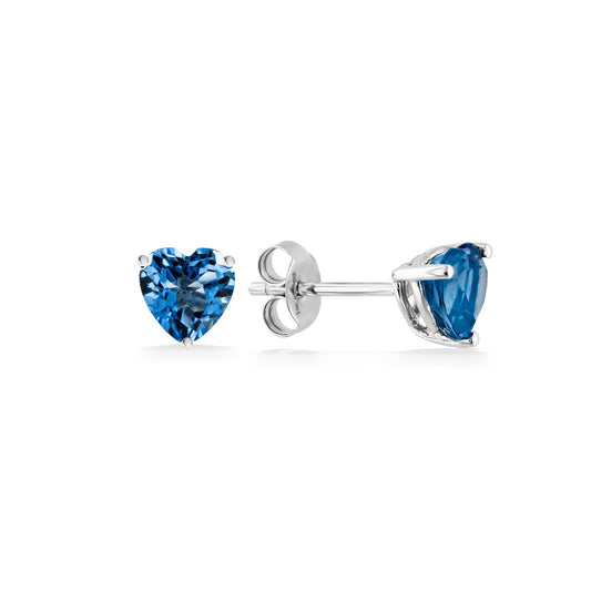 891065 - 14K White Gold - Effy Heart Stud Earrings